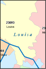 LOUISA County, VA ZIP Code Map