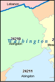 WASHINGTON County, VA ZIP Code Map