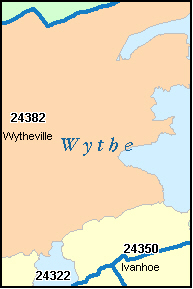 WYTHE County, VA ZIP Code Map