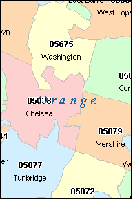 ORANGE County, Vermont Digital ZIP Code Map