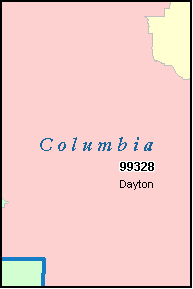 COLUMBIA County, WA ZIP Code Map