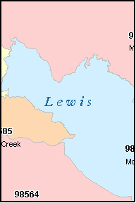 LEWIS County, WA ZIP Code Map