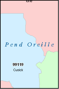 PEND OREILLE County, WA ZIP Code Map