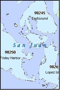 SAN JUAN County, WA ZIP Code Map