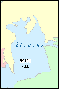 STEVENS County, WA ZIP Code Map