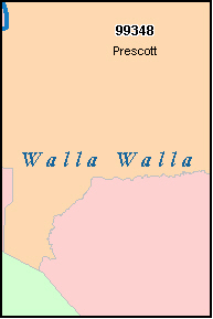 WALLA WALLA County, WA ZIP Code Map