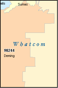 WHATCOM County, WA ZIP Code Map