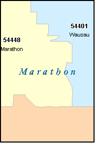 MARATHON County, WI ZIP Code Map
