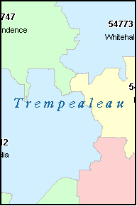 TREMPEALEAU County, WI ZIP Code Map