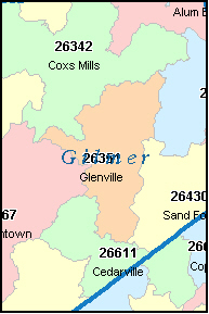 GILMER County, WV ZIP Code Map