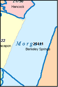 MORGAN County, WV ZIP Code Map