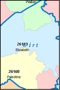 WIRT County, WV ZIP Code Map