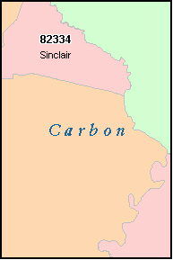 CARBON County, WY ZIP Code Map