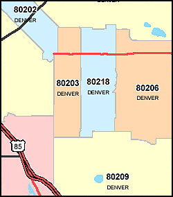 Colorado ZIP Code Map including County Maps