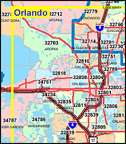 Orange County Florida Zip Code Map