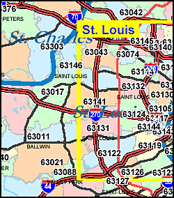 Missouri ZIP Code Map including County Maps