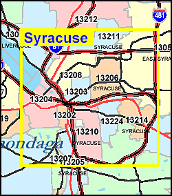 New York ZIP Code Map including County Maps