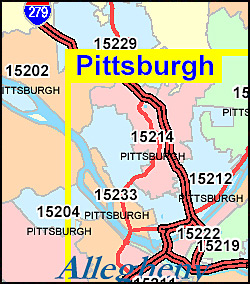 Pennsylvania ZIP Code Map including County Maps
