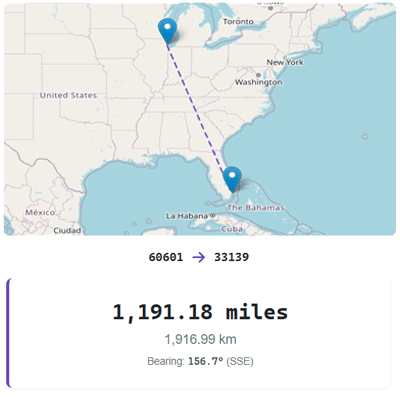 Distance calculation