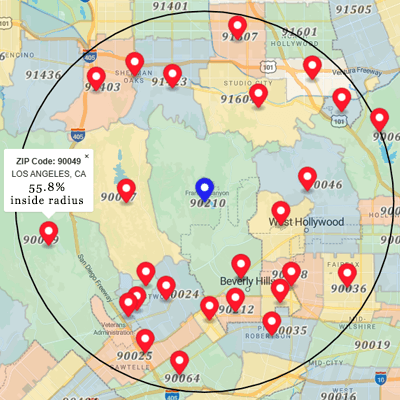Radius search map