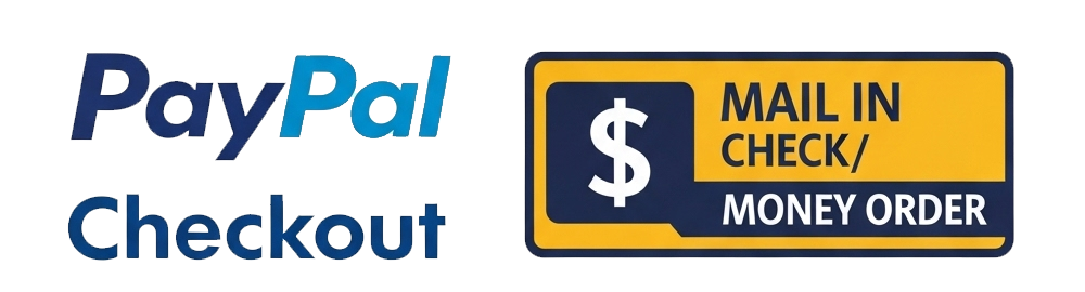 We accept Paypal Checkout and Mailin CHeck/Money Order
