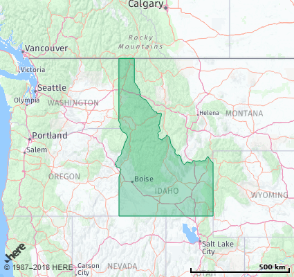 Map showing the ZIP Codes in the State of Idaho
