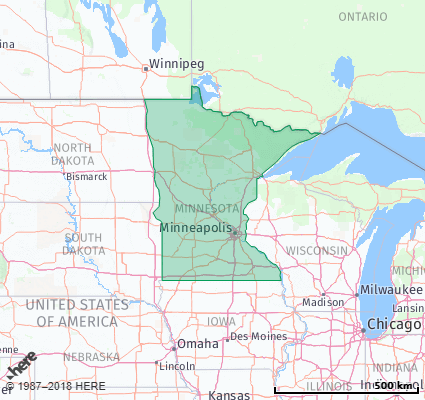 Map showing the ZIP Codes in the State of Minnesota