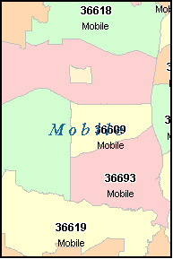 Mobile County Zip Codes Map