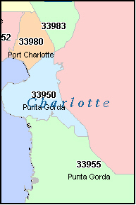 PORT CHARLOTTE Florida, FL ZIP Code Map Downloads