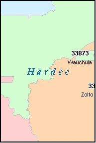 HARDEE County, Florida Digital ZIP Code Map HARDEE County, Florida Digital ZIP Code Map