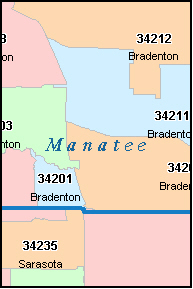 BRADENTON Florida, FL ZIP Code Map Downloads