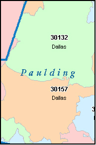 PAULDING County, Georgia Digital ZIP Code Map PAULDING County, Georgia Digital ZIP Code Map