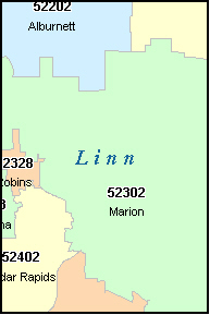 CEDAR RAPIDS Iowa, IA ZIP Code Map Downloads