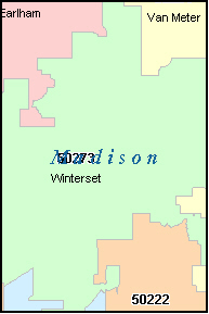 MADISON County, Iowa Digital ZIP Code Map