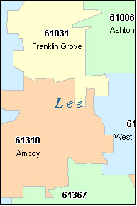 Lee County Zip Code Map