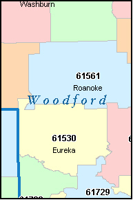 WOODFORD County, Illinois Digital ZIP Code Map