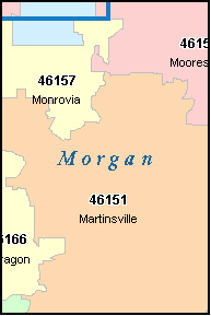 Indiana Zip Code Map