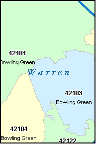 WARREN County, Kentucky Digital ZIP Code Map