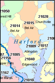zip harford county code md map maryland bel air aberdeen codes maps state city