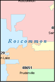 ROSCOMMON County, Michigan Digital ZIP Code Map