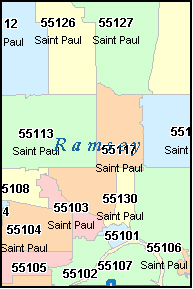 SAINT PAUL Minnesota, MN ZIP Code Map Images - Frompo