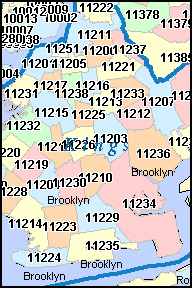 BROOKLYN New York, NY ZIP Code Map Downloads