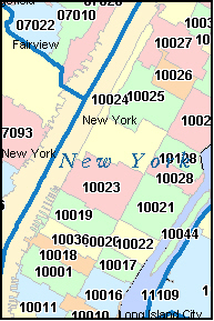 zip code map near new york ny