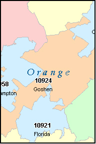 ORANGE County, New York Digital ZIP Code Map