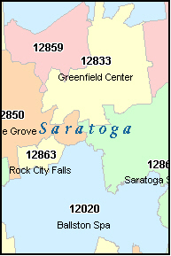 SARATOGA County, New York Digital ZIP Code Map
