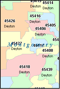 DAYTON Ohio OH ZIP Code Map Downloads