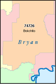 county bryan zip map code oklahoma ok