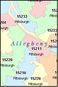 zip code map pittsburgh pa county allegheny pennsylvania codes area maps downloads