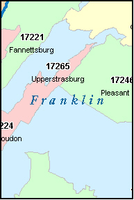 FRANKLIN County, Pennsylvania Digital ZIP Code Map