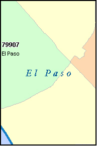 EL PASO County, Texas Digital ZIP Code Map